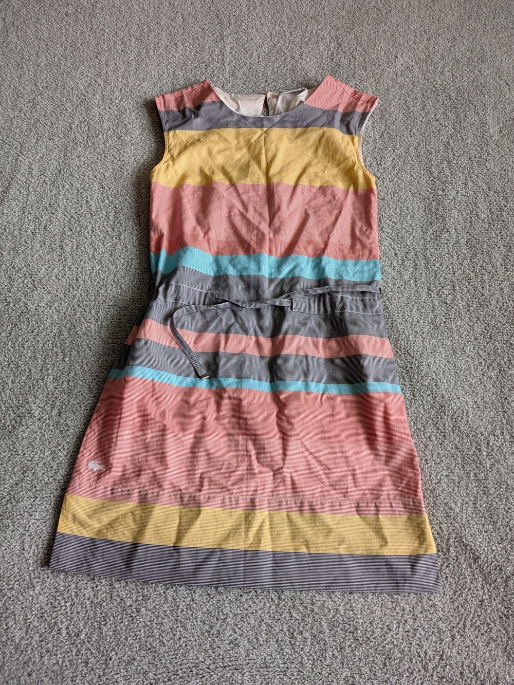 🌼B2G1🌼 Lacoste Striped Sleeveless Mini Dress in Pink, Yellow, Blue & Gray